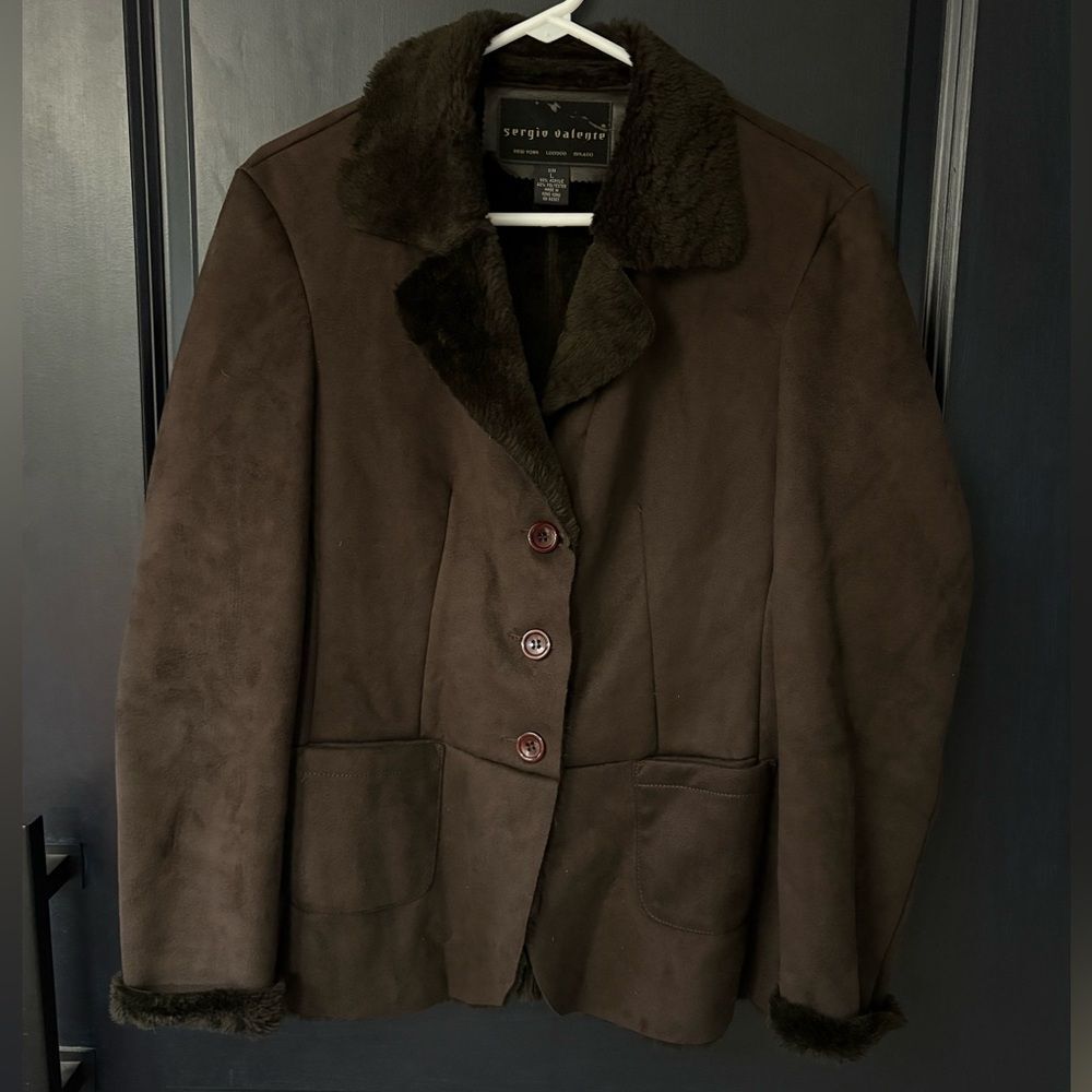 Vintage Sergio Valente Faux Fur Lined Coat. Size Large